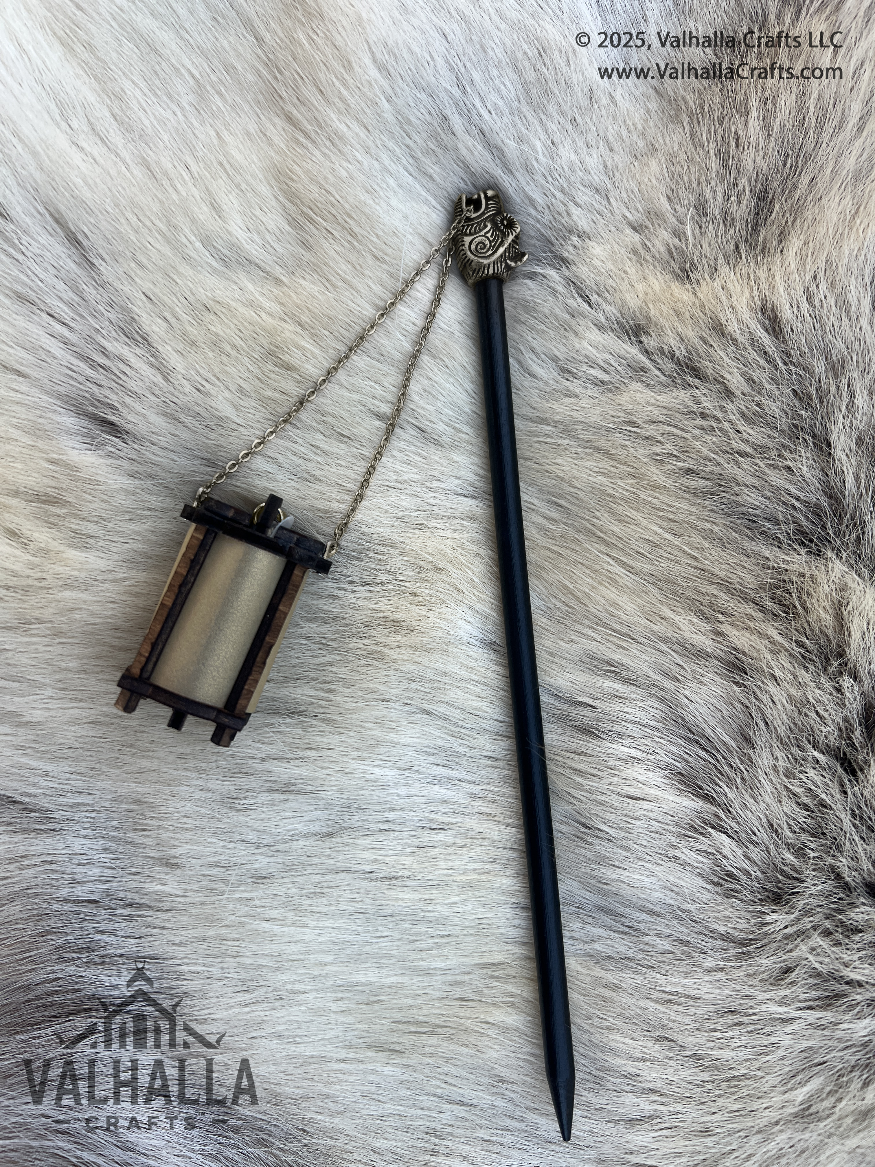 Walnut Hair Stick Lantern