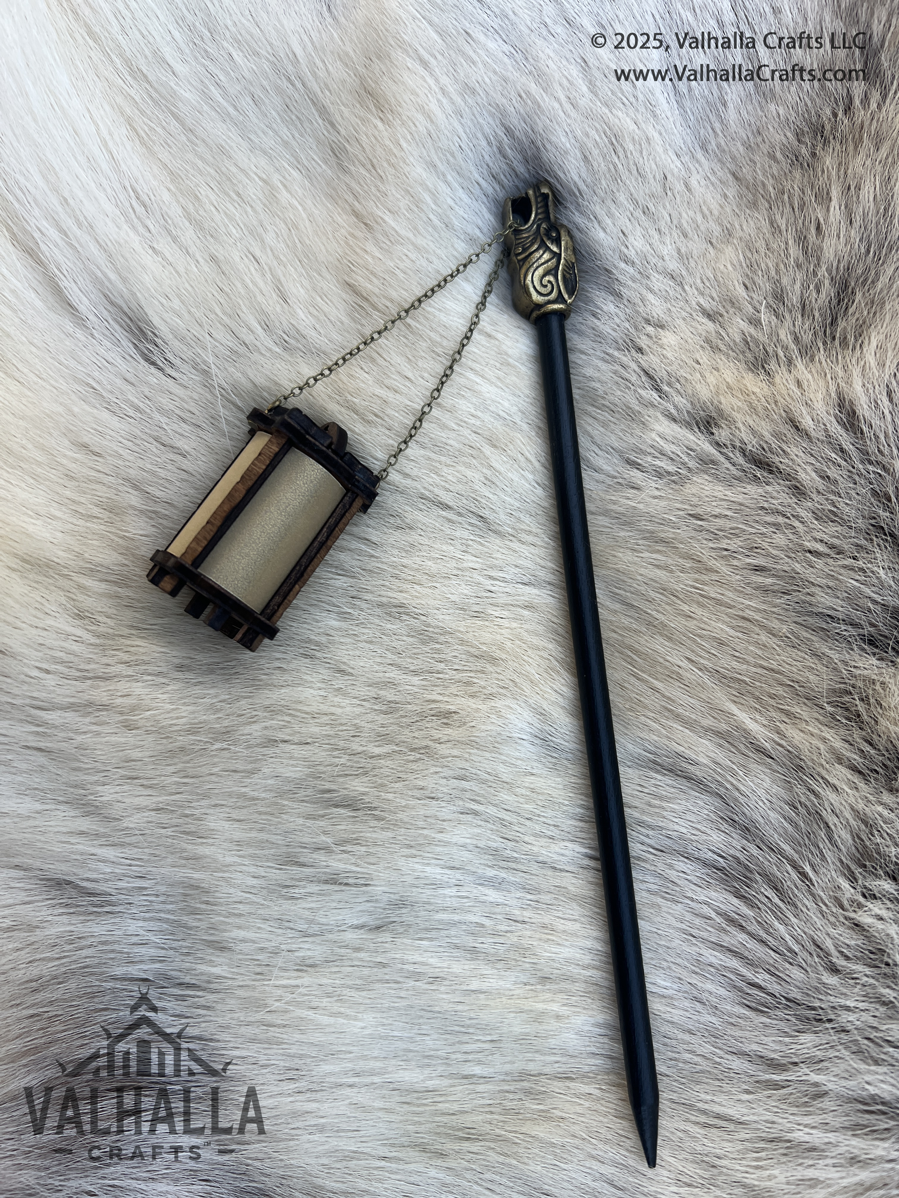 Walnut Hair Stick Lantern