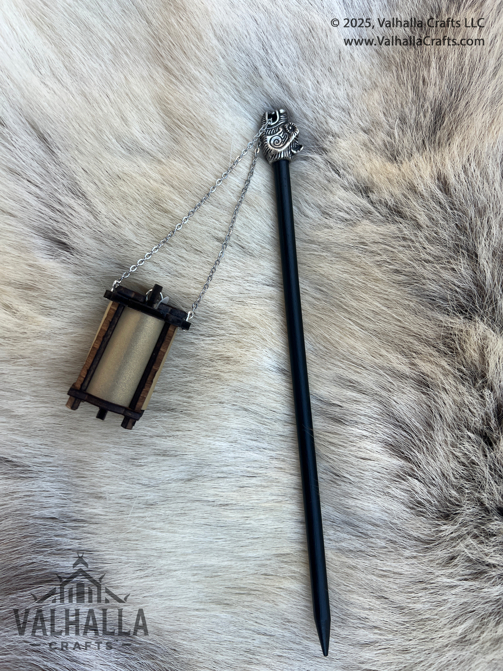 Walnut Hair Stick Lantern