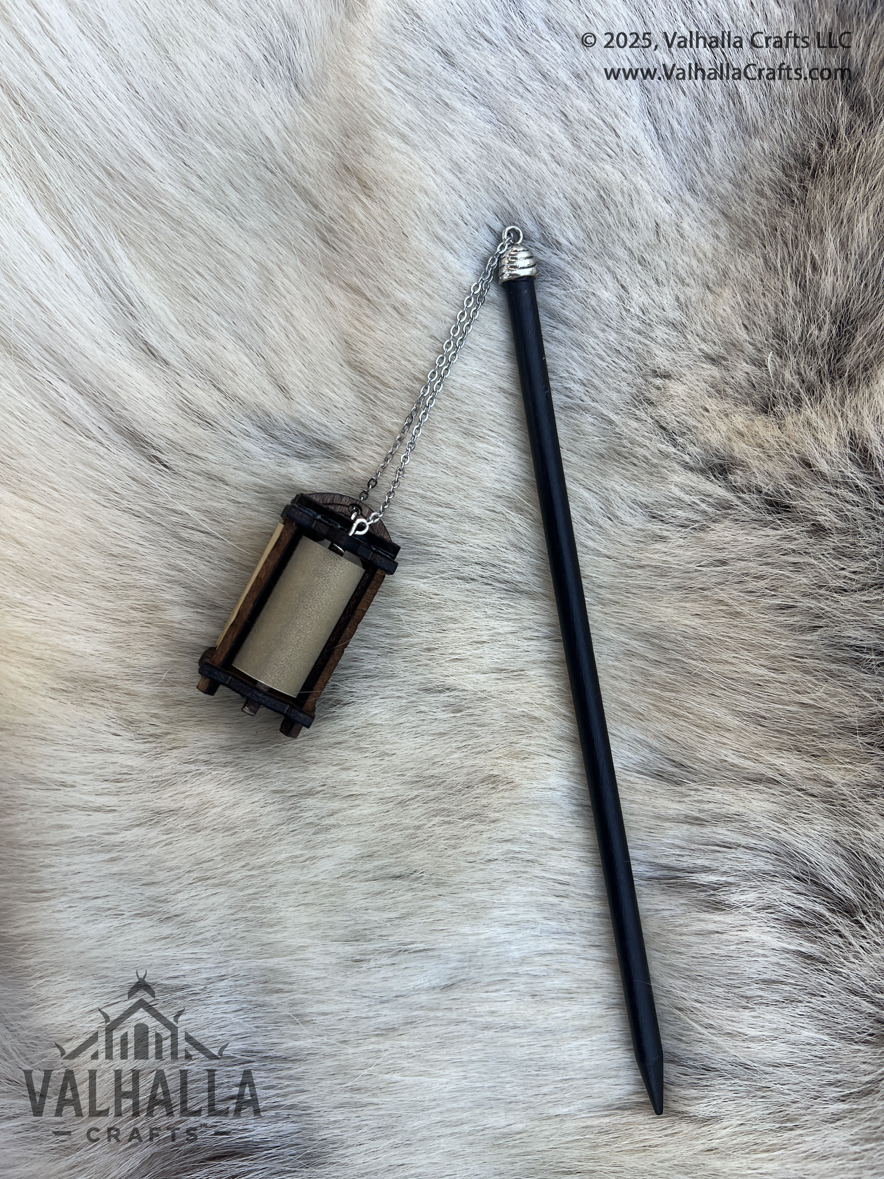 Walnut Hair Stick Lantern