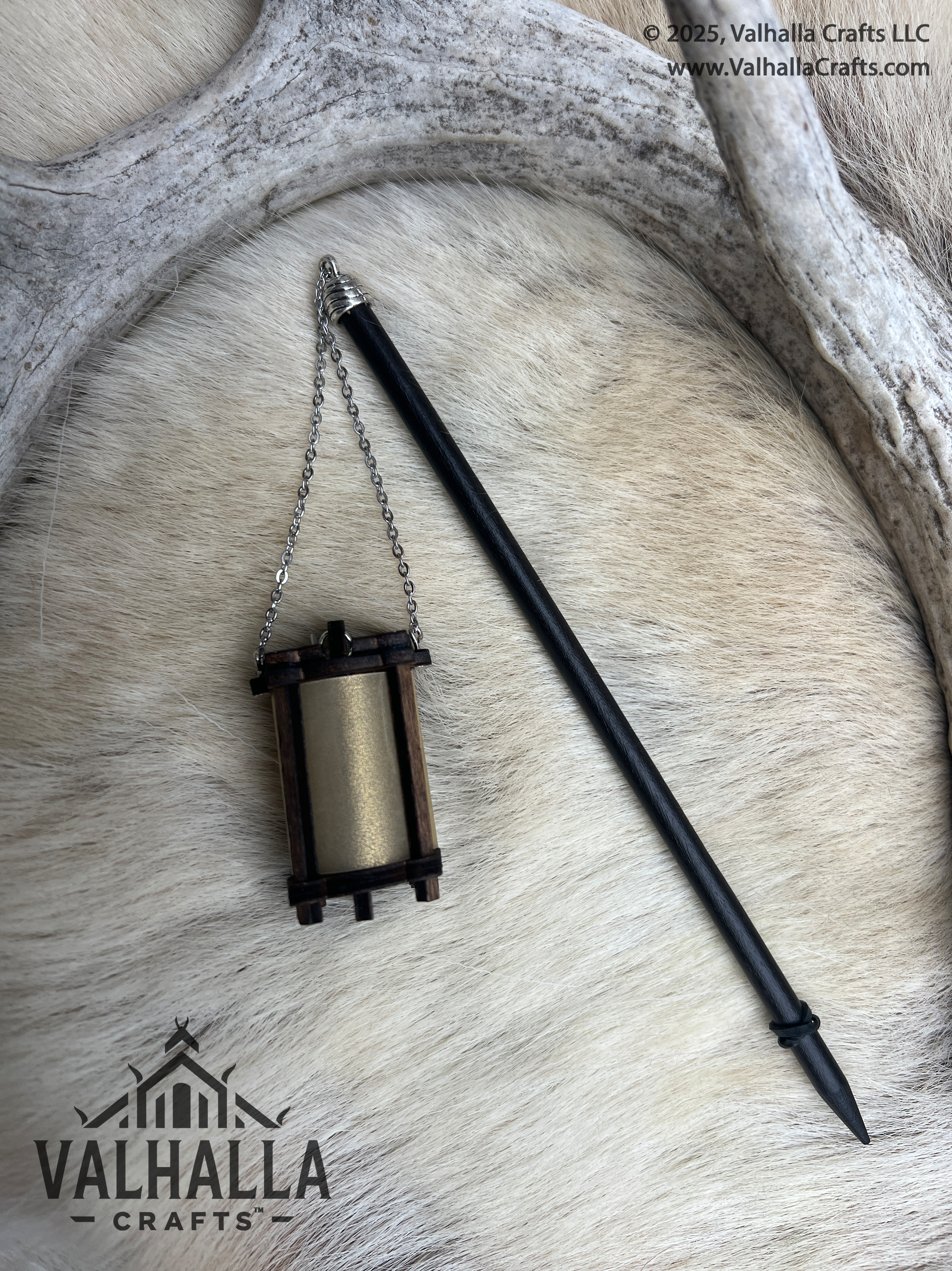 Walnut Hair Stick Lantern
